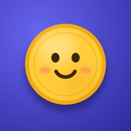 The Tuppy app icon: a smiling gold coin